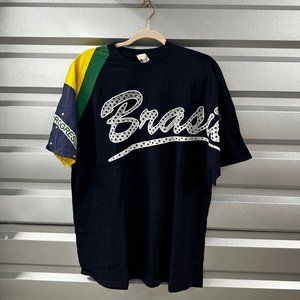 Brazil Soccer Jersey Size M  Oversized Vintage Shirt Yellow Green Blue Brasil